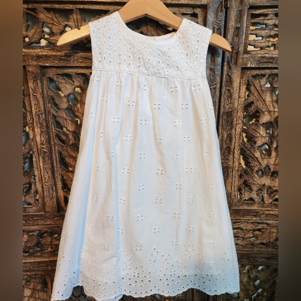 Mini Club White Eyelet Kids Dress, 18-24m